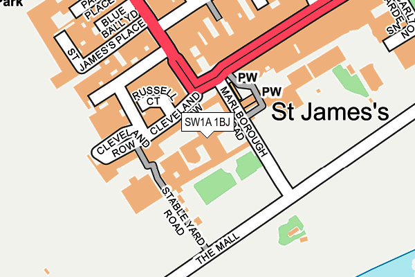 SW1A 1BJ map - OS OpenMap – Local (Ordnance Survey) SW1A 1BJ map - OS OpenMap – Local (Ordnance Survey)