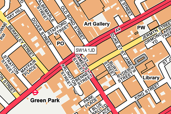 SW1A 1JD map - OS OpenMap – Local (Ordnance Survey)