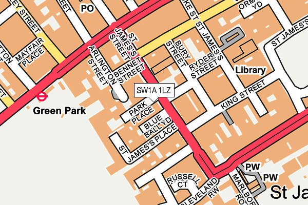 SW1A 1LZ map - OS OpenMap – Local (Ordnance Survey)