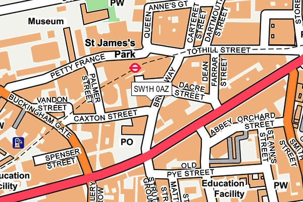 SW1H 0AZ map - OS OpenMap – Local (Ordnance Survey)