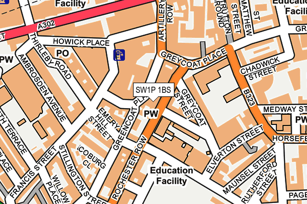 SW1P 1BS map - OS OpenMap – Local (Ordnance Survey) SW1P 1BS map - OS OpenMap – Local (Ordnance Survey)
