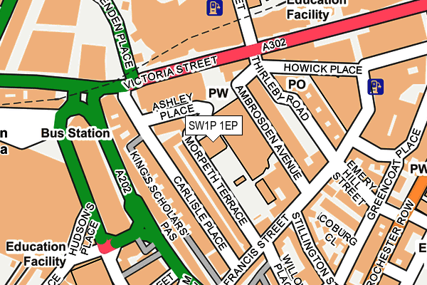 SW1P 1EP map - OS OpenMap – Local (Ordnance Survey) SW1P 1EP map - OS OpenMap – Local (Ordnance Survey)