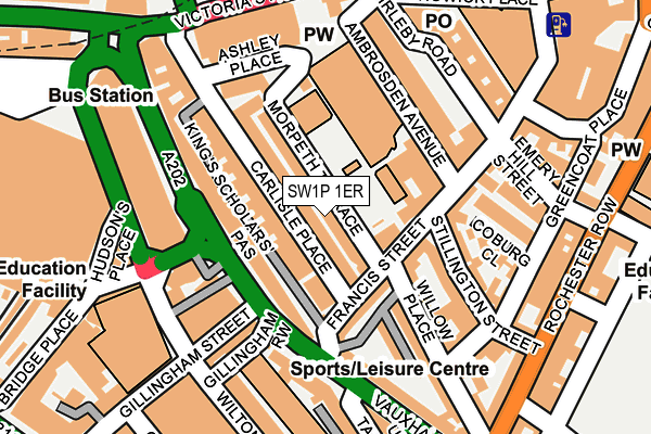 SW1P 1ER map - OS OpenMap – Local (Ordnance Survey) SW1P 1ER map - OS OpenMap – Local (Ordnance Survey)