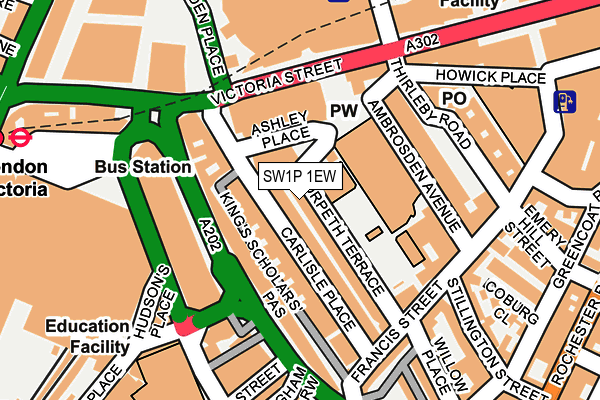 SW1P 1EW map - OS OpenMap – Local (Ordnance Survey)
