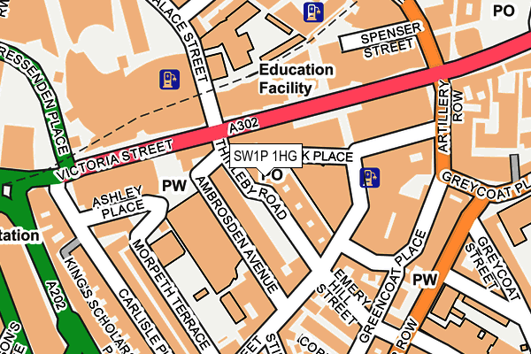 SW1P 1HG map - OS OpenMap – Local (Ordnance Survey) SW1P 1HG map - OS OpenMap – Local (Ordnance Survey)