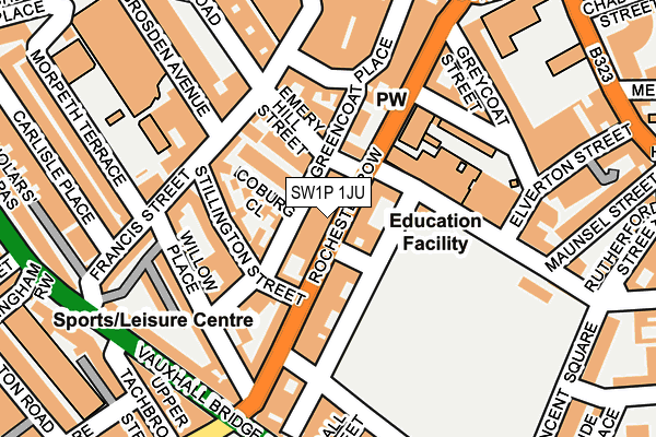 SW1P 1JU map - OS OpenMap – Local (Ordnance Survey)