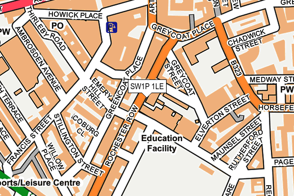 SW1P 1LE map - OS OpenMap – Local (Ordnance Survey) SW1P 1LE map - OS OpenMap – Local (Ordnance Survey)