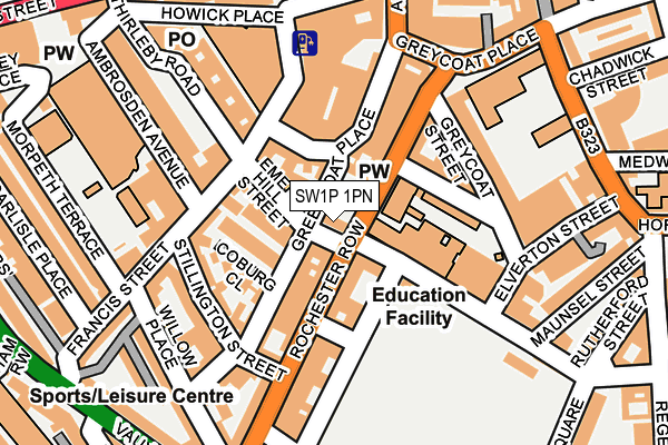 SW1P 1PN map - OS OpenMap – Local (Ordnance Survey)