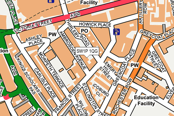 SW1P 1QG map - OS OpenMap – Local (Ordnance Survey) SW1P 1QG map - OS OpenMap – Local (Ordnance Survey)