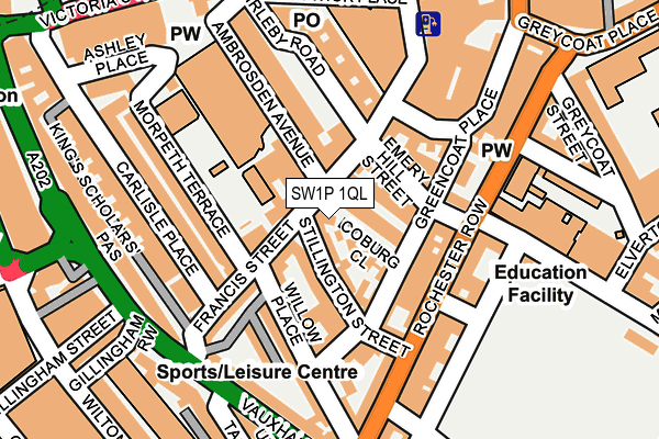 SW1P 1QL map - OS OpenMap – Local (Ordnance Survey) SW1P 1QL map - OS OpenMap – Local (Ordnance Survey)