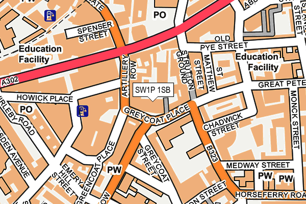 SW1P 1SB map - OS OpenMap – Local (Ordnance Survey) SW1P 1SB map - OS OpenMap – Local (Ordnance Survey)