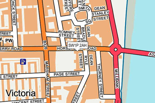 SW1P 2AH map - OS OpenMap – Local (Ordnance Survey)