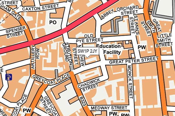 SW1P 2JY map - OS OpenMap – Local (Ordnance Survey) SW1P 2JY map - OS OpenMap – Local (Ordnance Survey)