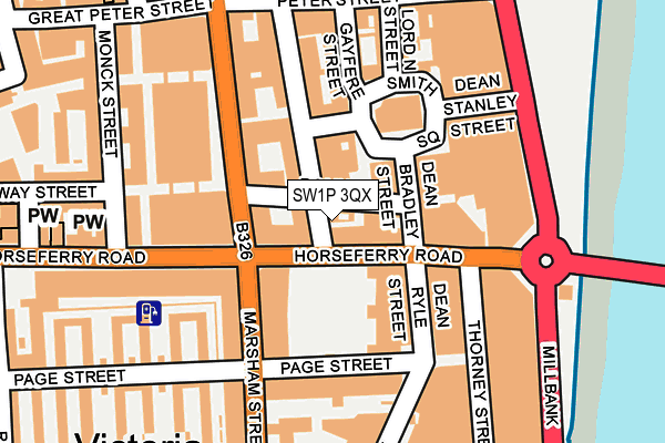 SW1P 3QX map - OS OpenMap – Local (Ordnance Survey) SW1P 3QX map - OS OpenMap – Local (Ordnance Survey)