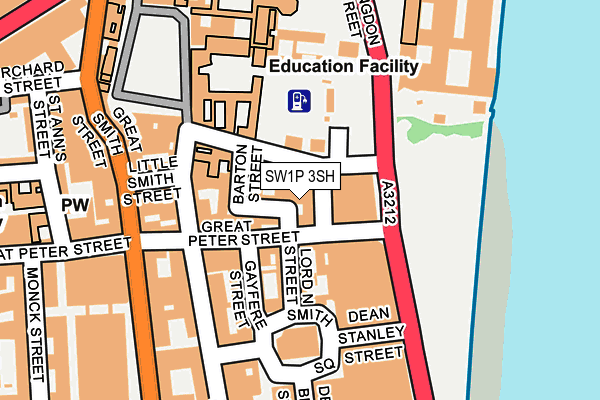 SW1P 3SH map - OS OpenMap – Local (Ordnance Survey)