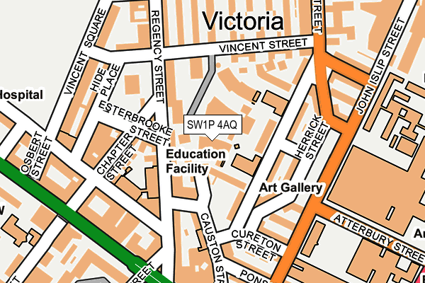 SW1P 4AQ map - OS OpenMap – Local (Ordnance Survey)