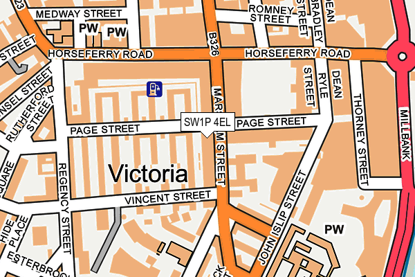 SW1P 4EL map - OS OpenMap – Local (Ordnance Survey)