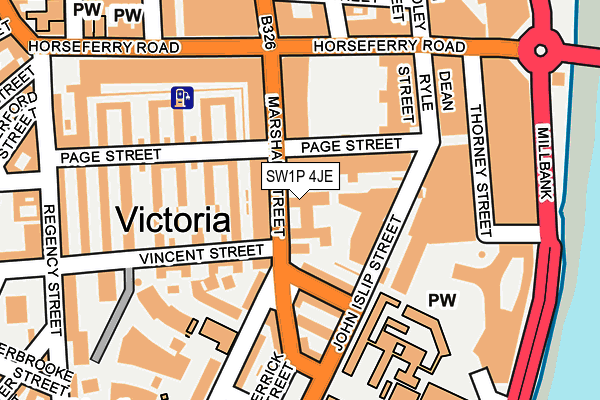 SW1P 4JE map - OS OpenMap – Local (Ordnance Survey)