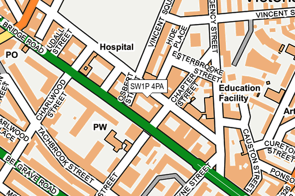 SW1P 4PA map - OS OpenMap – Local (Ordnance Survey) SW1P 4PA map - OS OpenMap – Local (Ordnance Survey)