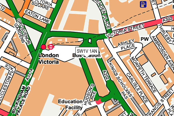 SW1V 1AN map - OS OpenMap – Local (Ordnance Survey)