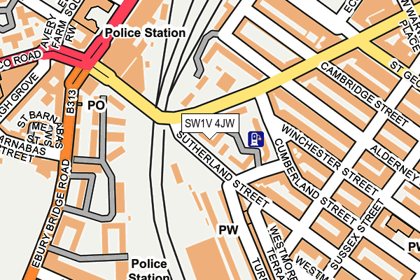 SW1V 4JW map - OS OpenMap – Local (Ordnance Survey) SW1V 4JW map - OS OpenMap – Local (Ordnance Survey)