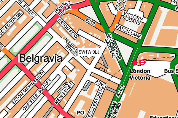 SW1W 0LJ map - OS OpenMap – Local (Ordnance Survey) SW1W 0LJ map - OS OpenMap – Local (Ordnance Survey)