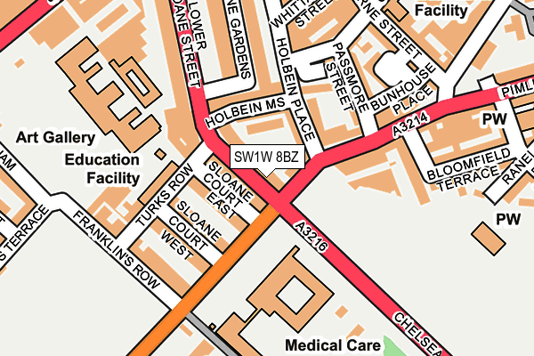 SW1W 8BZ map - OS OpenMap – Local (Ordnance Survey) SW1W 8BZ map - OS OpenMap – Local (Ordnance Survey)