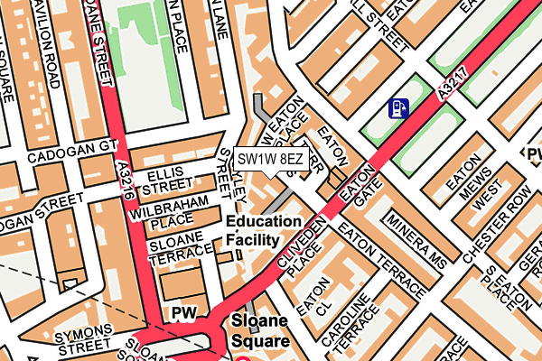 SW1W 8EZ map - OS OpenMap – Local (Ordnance Survey) SW1W 8EZ map - OS OpenMap – Local (Ordnance Survey)