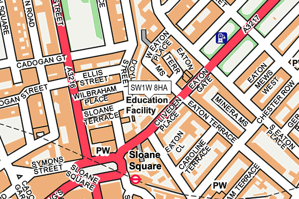SW1W 8HA map - OS OpenMap – Local (Ordnance Survey) SW1W 8HA map - OS OpenMap – Local (Ordnance Survey)