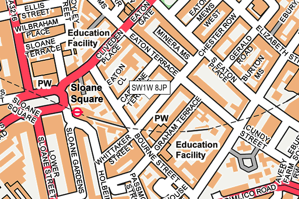 SW1W 8JP map - OS OpenMap – Local (Ordnance Survey) SW1W 8JP map - OS OpenMap – Local (Ordnance Survey)
