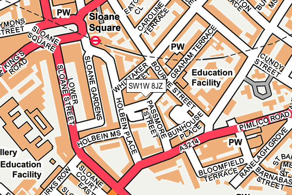 SW1W 8JZ map - OS OpenMap – Local (Ordnance Survey) SW1W 8JZ map - OS OpenMap – Local (Ordnance Survey)