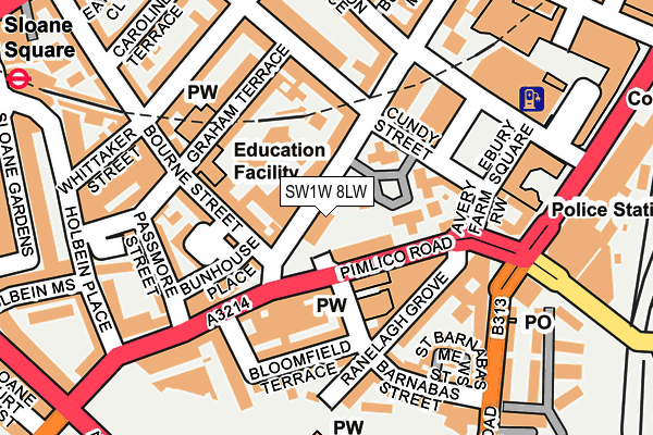 SW1W 8LW map - OS OpenMap – Local (Ordnance Survey)