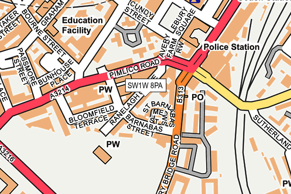 SW1W 8PA map - OS OpenMap – Local (Ordnance Survey) SW1W 8PA map - OS OpenMap – Local (Ordnance Survey)