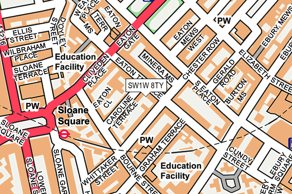 SW1W 8TY map - OS OpenMap – Local (Ordnance Survey) SW1W 8TY map - OS OpenMap – Local (Ordnance Survey)