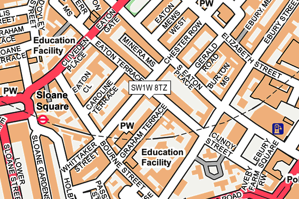 SW1W 8TZ map - OS OpenMap – Local (Ordnance Survey) SW1W 8TZ map - OS OpenMap – Local (Ordnance Survey)