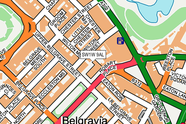 SW1W 9AL map - OS OpenMap – Local (Ordnance Survey)