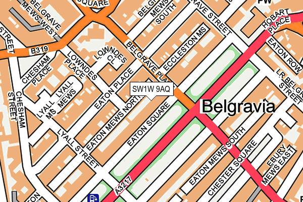 SW1W 9AQ map - OS OpenMap – Local (Ordnance Survey)