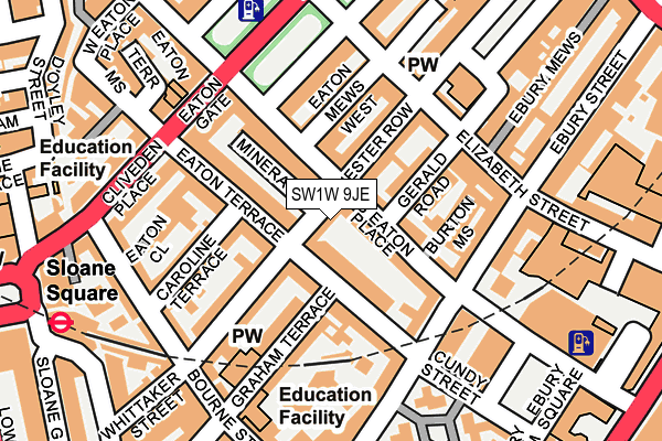 SW1W 9JE map - OS OpenMap – Local (Ordnance Survey) SW1W 9JE map - OS OpenMap – Local (Ordnance Survey)
