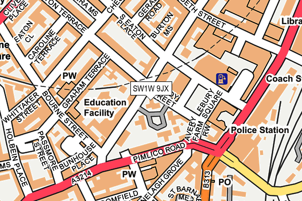 SW1W 9JX map - OS OpenMap – Local (Ordnance Survey) SW1W 9JX map - OS OpenMap – Local (Ordnance Survey)