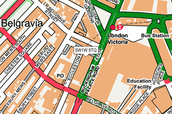 SW1W 9TQ map - OS OpenMap – Local (Ordnance Survey) SW1W 9TQ map - OS OpenMap – Local (Ordnance Survey)