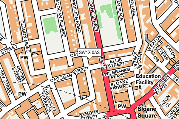 SW1X 0AS map - OS OpenMap – Local (Ordnance Survey) SW1X 0AS map - OS OpenMap – Local (Ordnance Survey)
