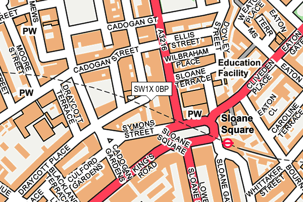 SW1X 0BP map - OS OpenMap – Local (Ordnance Survey) SW1X 0BP map - OS OpenMap – Local (Ordnance Survey)