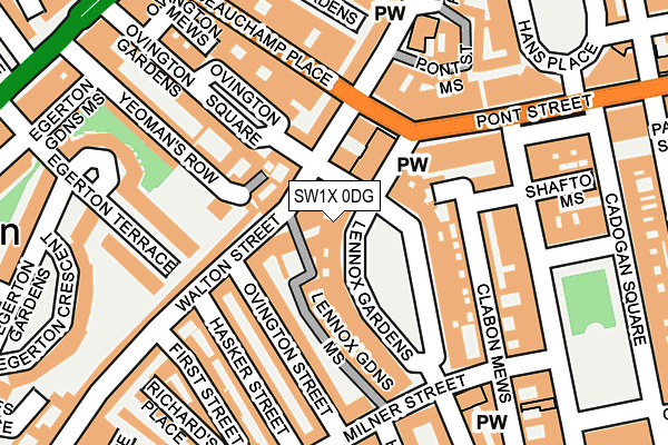 SW1X 0DG map - OS OpenMap – Local (Ordnance Survey) SW1X 0DG map - OS OpenMap – Local (Ordnance Survey)