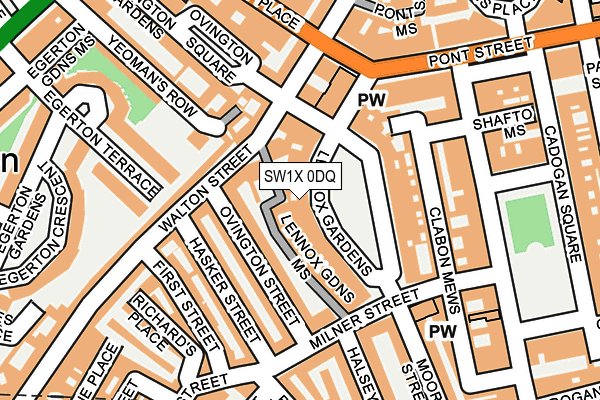 SW1X 0DQ map - OS OpenMap – Local (Ordnance Survey) SW1X 0DQ map - OS OpenMap – Local (Ordnance Survey)