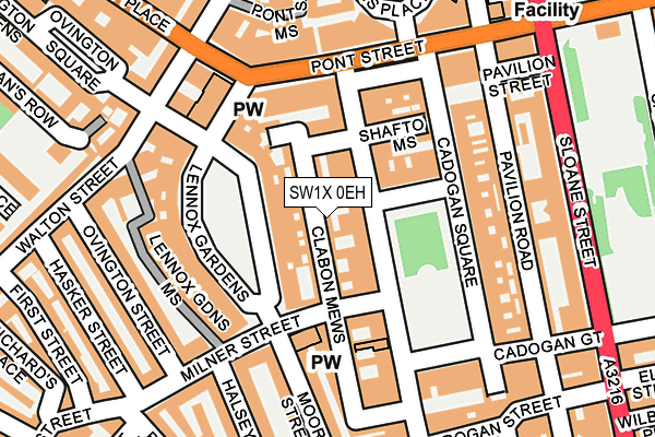 SW1X 0EH map - OS OpenMap – Local (Ordnance Survey) SW1X 0EH map - OS OpenMap – Local (Ordnance Survey)