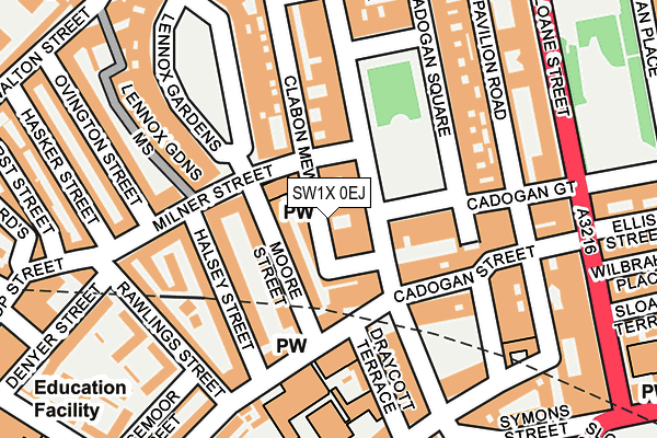 SW1X 0EJ map - OS OpenMap – Local (Ordnance Survey) SW1X 0EJ map - OS OpenMap – Local (Ordnance Survey)