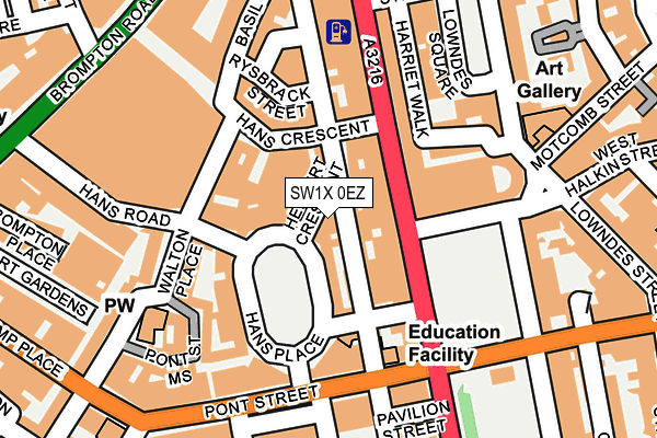 SW1X 0EZ map - OS OpenMap – Local (Ordnance Survey) SW1X 0EZ map - OS OpenMap – Local (Ordnance Survey)