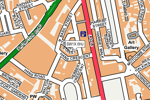 SW1X 0HJ map - OS OpenMap – Local (Ordnance Survey) SW1X 0HJ map - OS OpenMap – Local (Ordnance Survey)