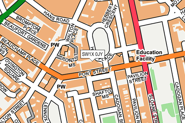 SW1X 0JY map - OS OpenMap – Local (Ordnance Survey) SW1X 0JY map - OS OpenMap – Local (Ordnance Survey)