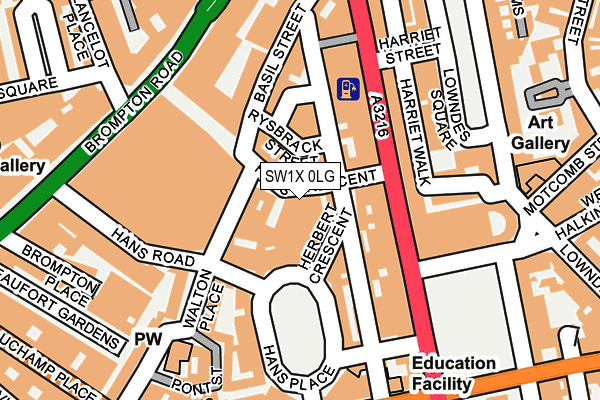 SW1X 0LG map - OS OpenMap – Local (Ordnance Survey) SW1X 0LG map - OS OpenMap – Local (Ordnance Survey)